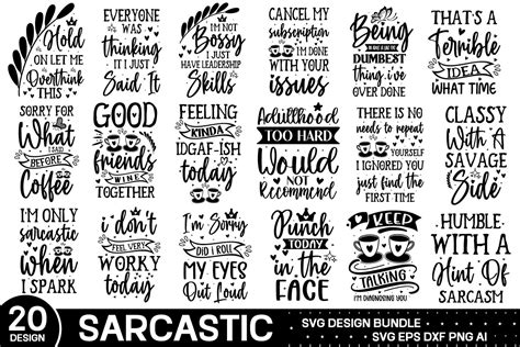 Sarcastic Svg Bundle Funny Svg Bundle Graphic By GatewayDesign