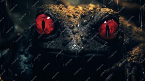 Premium Photo Terrifying Demonic Frog A Grinning Evil With Red Eyes