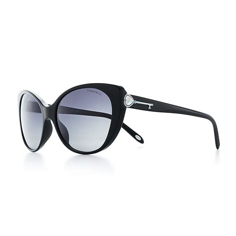 Tiffany Twist Cat Eye Sunglasses In Black Acetate Polarized Tiffany And Co