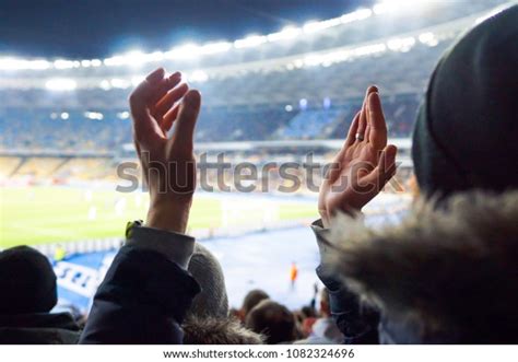 Football Soccera Fans Full Stadium Celebrate Stock Photo 1082324696