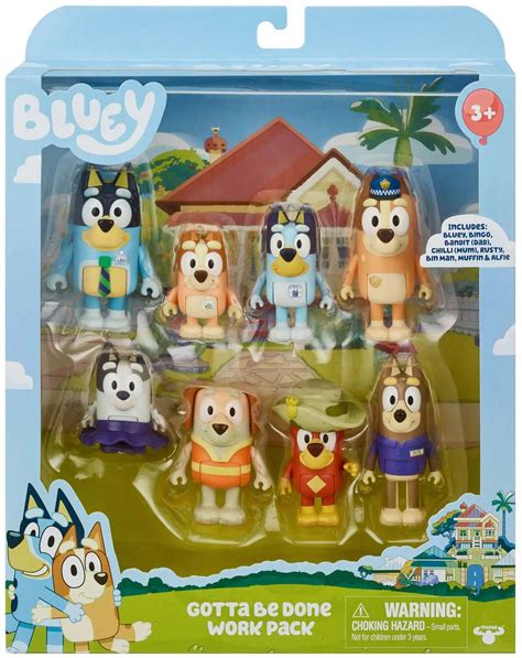 Bluey Gotta Be Done Work Pack Exclusive Mini Figure 8 Pack Bluey Bingo