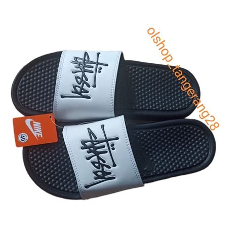 Jual Sendal Pria Benassi Swoosh Slide Slop Sport Slip On Flat Banassi