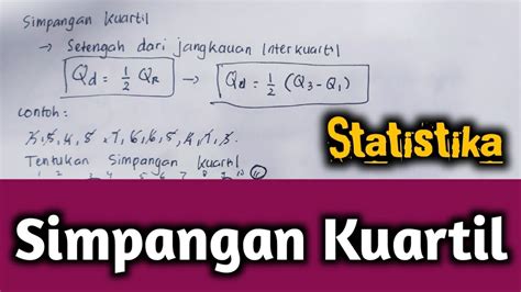 Matematika Kelas 8 Cara Menghitung Simpangan Kuartil Data Tunggal Youtube