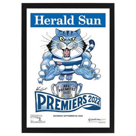 Geelong Cats 2022 Afl Grand Final Premiership Mark Knight Framed