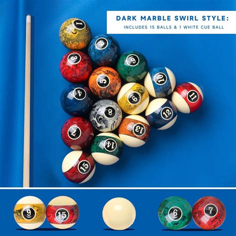 2 14 Standard Regulation Size Black Marbelite Swirl Billiard And Pool