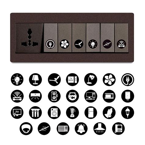 Clickedin Switch Board Stickers Black And White Switch Id Sticker