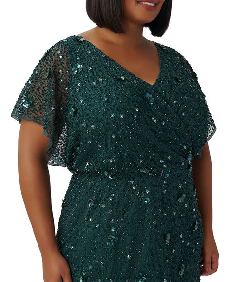 Adrianna Papell Plus Size Beaded Dolman Sleeve Sheath Dress Macys