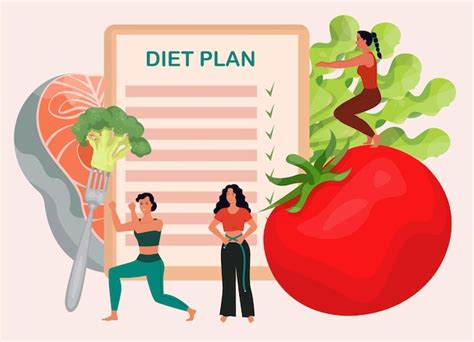 Concepto De Plan De Dieta Programa De Dieta Pérdida De Peso Lista De Tareas Entrenamiento De