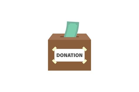 Donation Illustration Flat Donation Box And Money Flat Design Vector