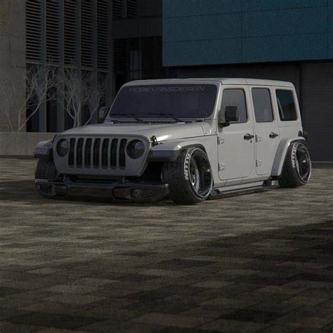 Slammed White Jeep Suv