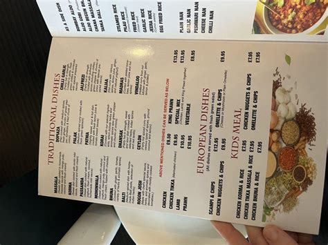 Menu At Taste Of India Restaurant Portree