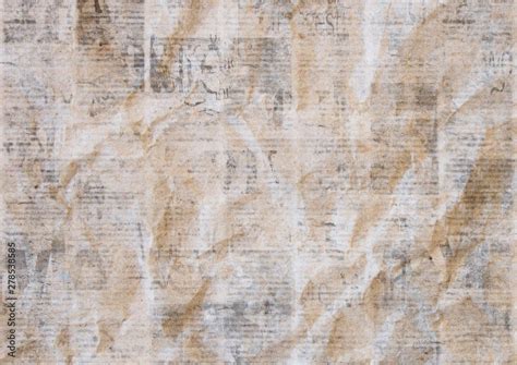 Vintage Grunge Crumpled Paper Texture Background Blurred Old Newspaper