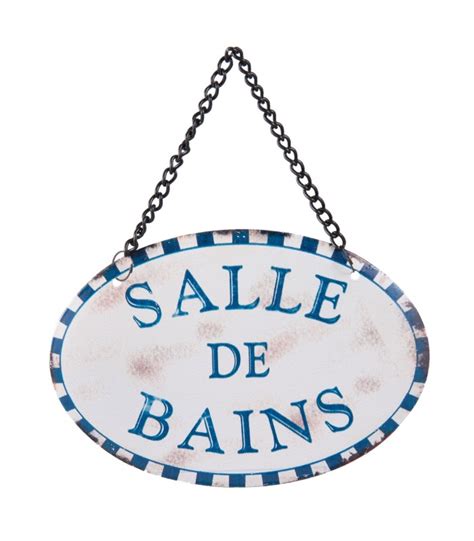 Plaque De Porte Signal Tique Vintage Salle De Bains