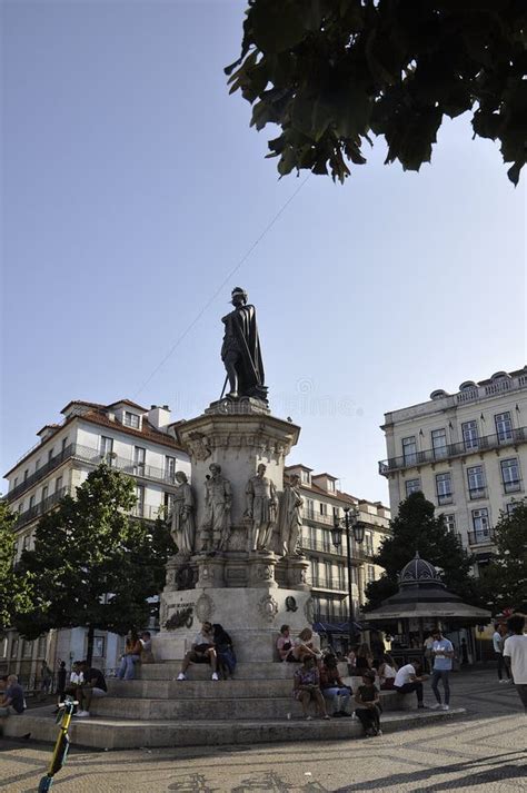 Lisbon Th July Statue Of Louis De Camoes In Praca Camoes Square In