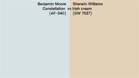 Benjamin Moore Constellation Af 540 Vs Sherwin Williams Irish Cream Sw 7537 Side By Side