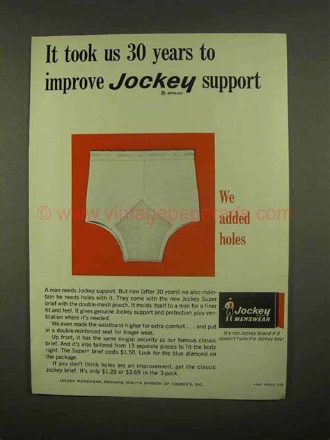 1965 Jockey Super Brief Underwear Ad Improve Support