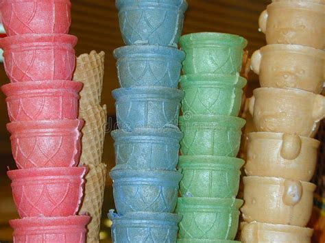 Colourful Ice Cream Cones Stock Photo Image Of Stacks 92863428