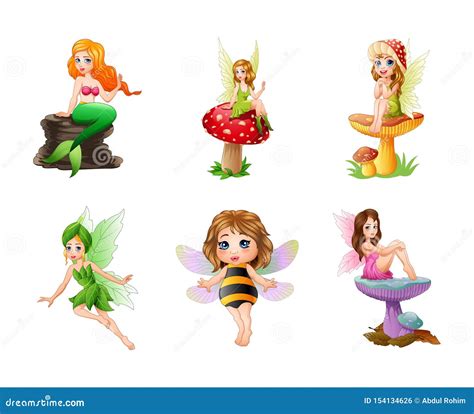 Cartoon Cute Fairy Illustration Collections Editorial Photo