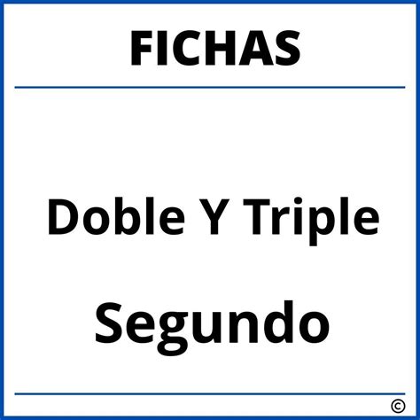 Fichas De Doble Y Triple Para Tercer Grado