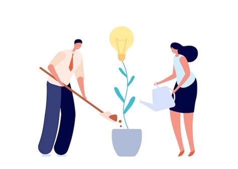 Premium Vector People Growth Idea Growing Innovation Teamwork Or