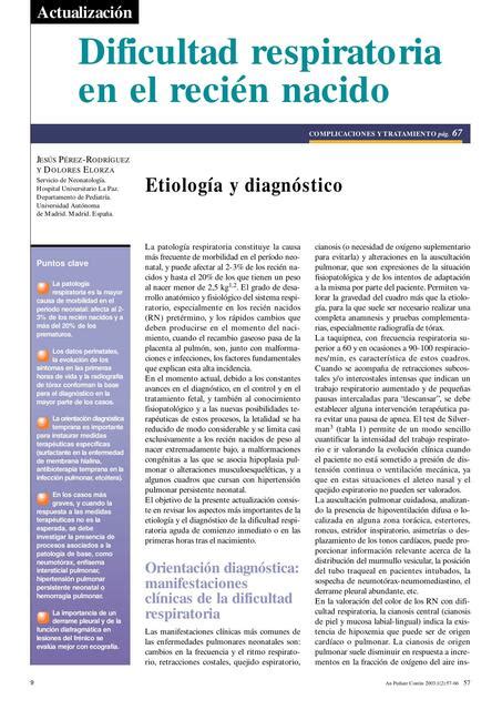 Dificultad Respiratoria En El Recién Nacido Espm Medicina Udocz