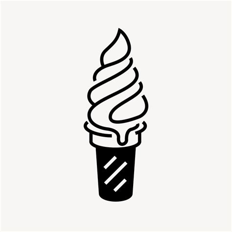 Soft Serve Ice Cream Icon Line Premium Vector Rawpixel