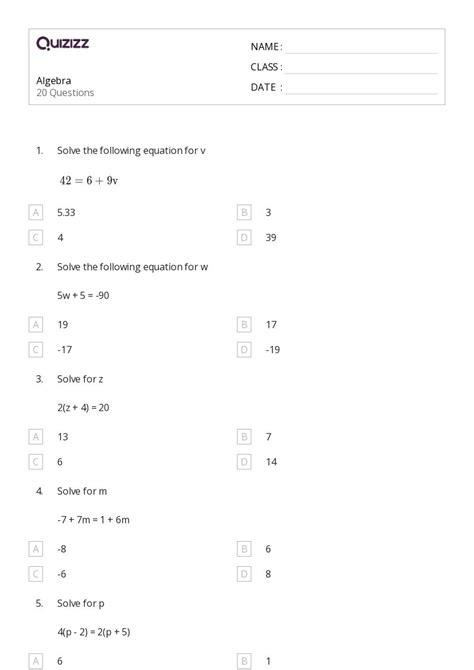 50 Algebra Worksheets For 11th Grade On Quizizz Free And Printable