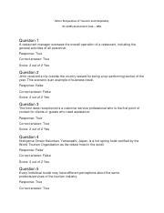 Micro Perspective Of Tourism And Hospitality Elms Assessment Task