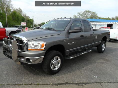 2006 Dodge Ram 3500 Quad Cab Pickup Big Horn 5 9l Cummins Diesel 4x4 Longbed