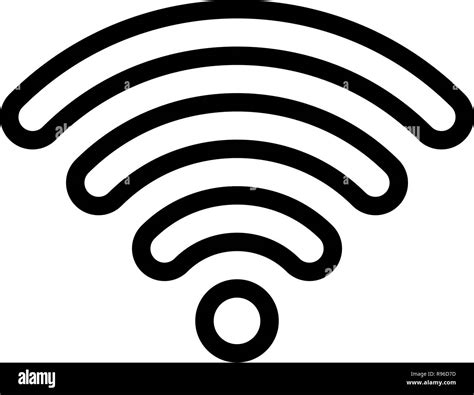 Wifi Symbol Icon Black Outlined Rounded Isolated Vector