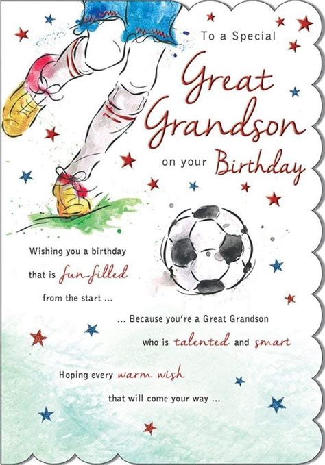 Great Grandson Football Birthday Card Birthday Greetings Birthday