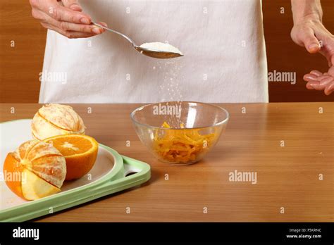 Candied Orange Zest Cooking Series Stock Photo Alamy