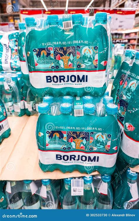 Bottles of Borjomi Sparkling Mineral Water. Borjomi - Georgian Mineral ...