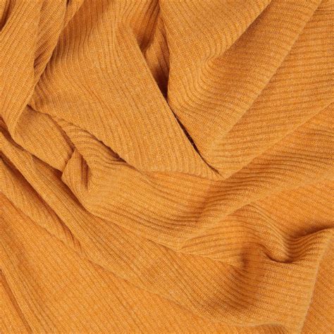 warm yellow rib knit fabric