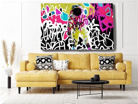 Astronaut Graffiti Art Space Art Graffiti Wall Art Space Art | Etsy