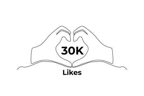 Premium Vector Single One Line Drawing Happy Love Hands For 30k Likes