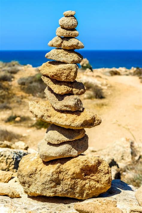 Traditional Rock Stacking Stock Image Image Of Shore 257104659