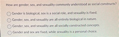 How Are Gender Sex And Sexuality Commonly