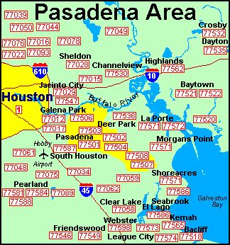 Pasadena, Texas Map