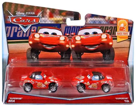 Disney Pixar Cars Race Fans Superfans Mia Tia 155 Diecast Car 2-Pack 79 ...