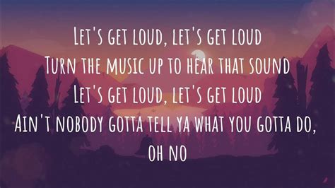 Lets Get Loud Jennifer Lopez Lyrics Youtube