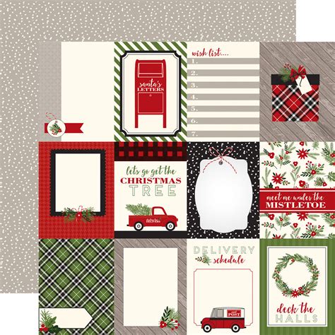 Christmas Delivery 3x4 Journaling Cards 12x12 Patterned Paper Echo