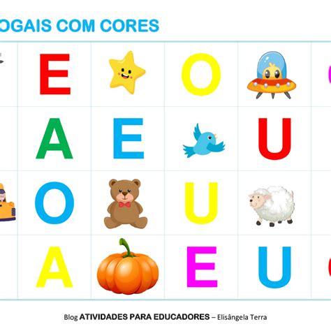 Bingo Das Vogais Cores