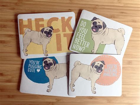 Funny Feel Better Soon Card Pug Cheer Up Card Get Well Etsy