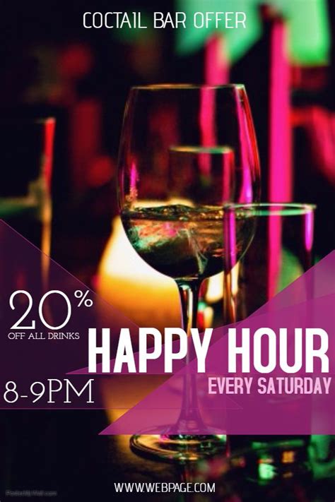 Bar Flyer Template Happy Hour Cocktail Click On The Image To Customize