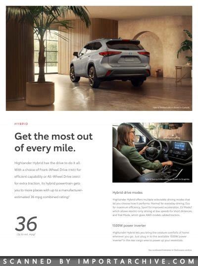 2022 Toyota Highlander Brochure Ebrochure Importarchive