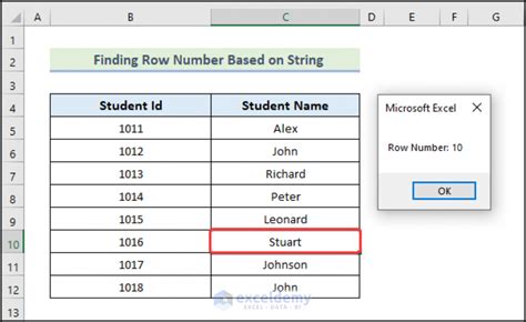 How To Get Row Number From Range With Excel Vba 9 Examples