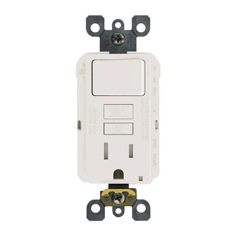 Leviton 15 Amp 125 Volt Combo Self Test Tamper Resistant Gfci Outlet And Switch White R92 Gfsw1