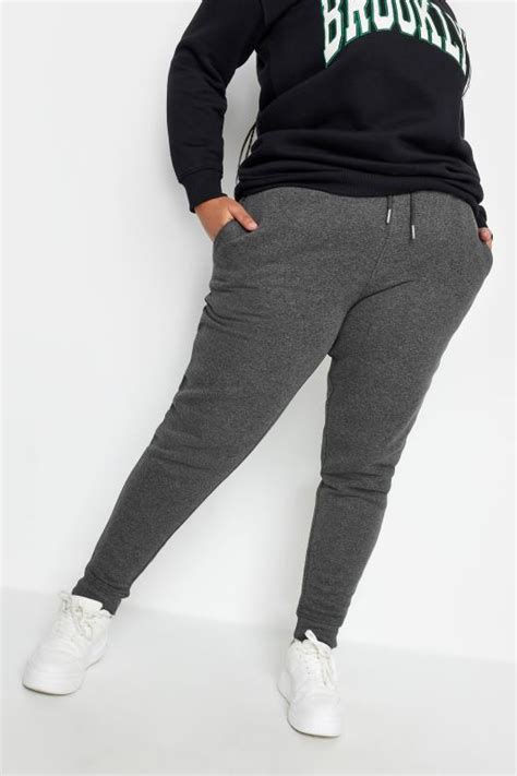 Yours Plus Size Charcoal Grey Cuffed Stretch Joggers Yours Clothing