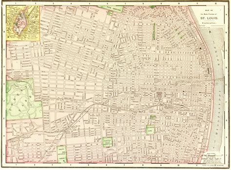 St. Louis, Missouri Map, 1901 - Original Art, Antique Maps & Prints